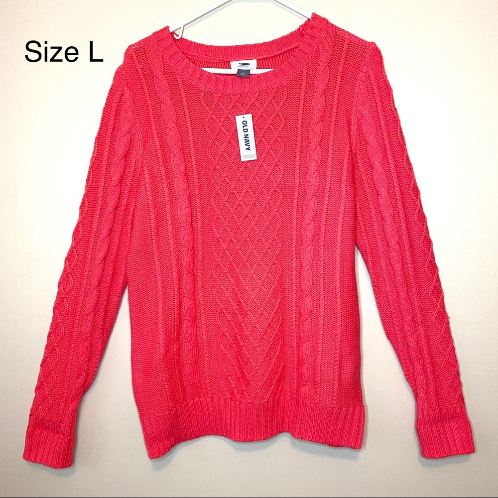 NWT Pink Knitted Crew Neck Old Navy Sweater Size L